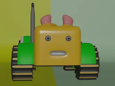 Cartoon Tractor  3D model by anuragyadav