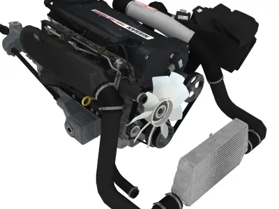 Nissan RB26DETT engine Low-poly 3D model