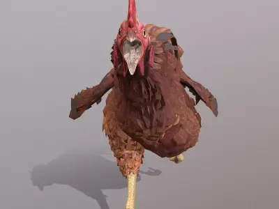 Angry Rooster CHICKEN RUNNING 3D model