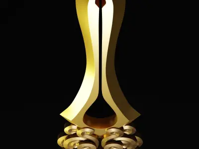 Gold spear  Free low-poly 3D model