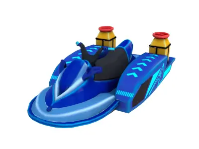Jetski 3D Model Fisherman Low-poly 3D model
