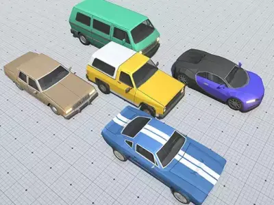 Free Low Poly Cars Pack - Stylized Vehicles for Games Free low-poly 3D model