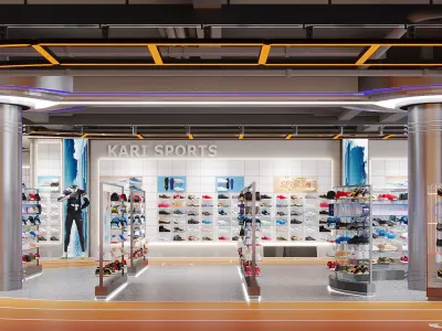 Shoe store interior 3D model shop