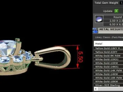 Dainty Diamond Halo Pendant 3D print model