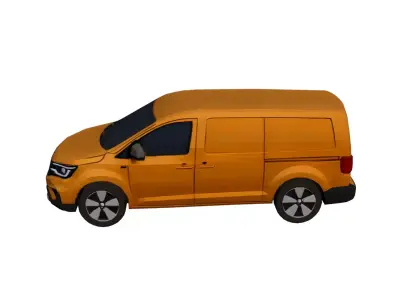Low Poly Modern Generic Panel Van Model PBR Texture Low-poly 3D model