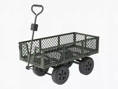 Steel Mesh Cart Low-poly 3D model