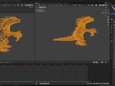 Rainbow Iguana 3D model