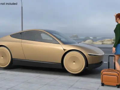  Female Waving Tesla Cybercab Robotaxi 