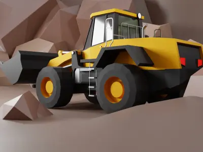 Wheel Loader Heavy Vehicle Low-poly 3D model