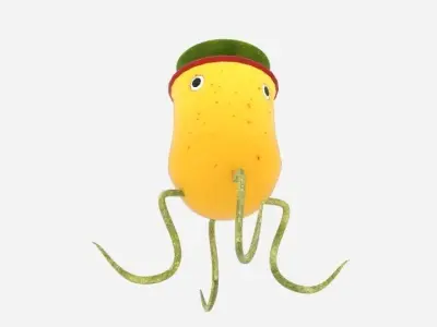 Pitcher Plant Monster Low-poly 3D model