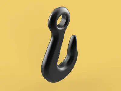 STANDARD EYE HOOK FORGED SINGLE LIFTING CRANE HOOKS HOIST TON 3D model