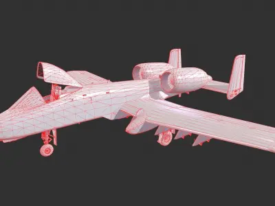 Fairchild Republic Ground Attack Plane Low-poly 3D model