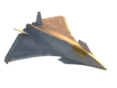 Sci-Fi Jet Ship Phantom  Low-poly 3D model