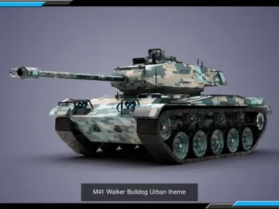 M41 Walker Bulldog plus skins 3D Model Pack
