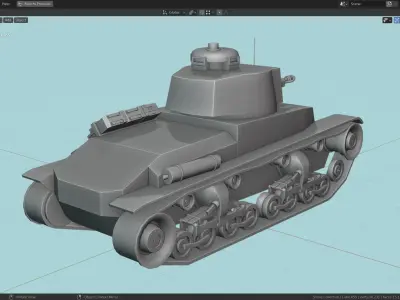 Panzer 35t Tank Base Mesh Low-poly 3D model