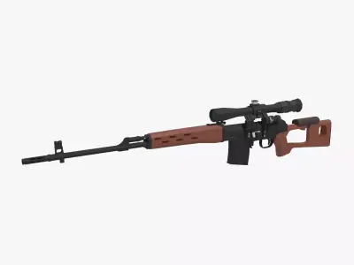 Dragunov Sniper Low-poly Low-poly 3D model