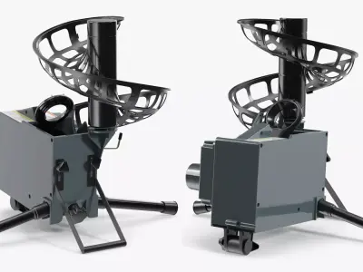Baseball Catapult Pitch Trainer Grey 3D model