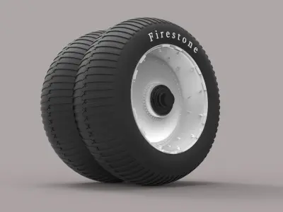 Double wheel from monster truck 3D model