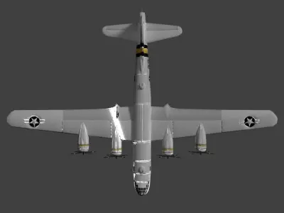 B-29 Bomber Low-poly 3D model