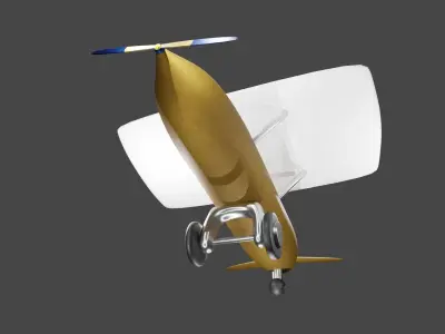 Wooden toy plane 3D model purchase