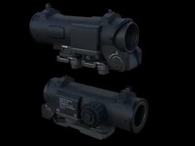4X-1X Scope Low-poly 3D model