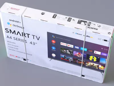 Cardboard Shipping Box TV 43 Inch 3D model