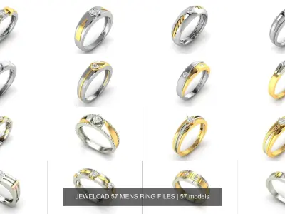 JEWELCAD 57 MENS RING FILES 3D Model Pack