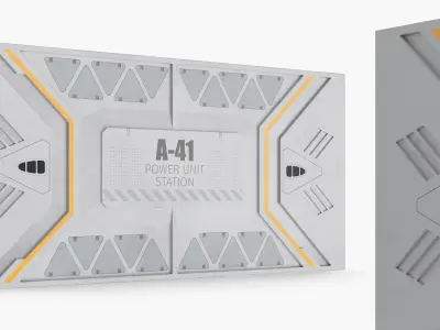 Sci-Fi Power Grid Hatch A-41 White 3D model