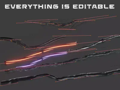 Procedural Cables Low-poly 3D model