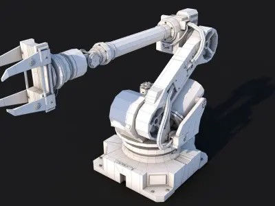 Industrial Robot Arm Low-poly 3D model get
