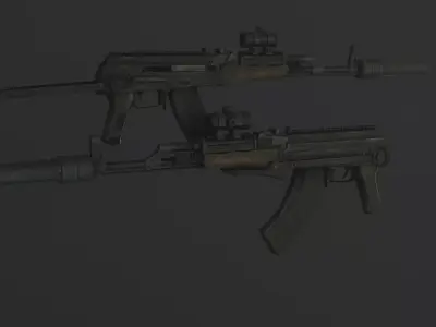 AKM-AKMS modified Low-poly 3D model