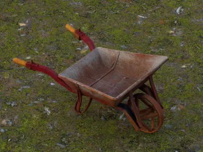 Wheelbarrow Low-poly 3D model buy