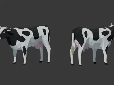 Farm Animals Lowpoly Low-poly 3D model