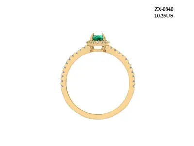 Oval Solitaire Ring 3D print model 21
