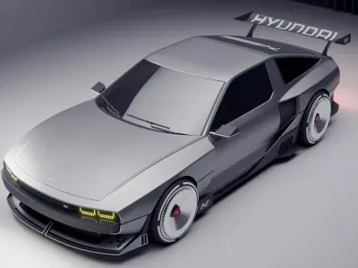 Rigged Hyundai N-Vision 74 Model 3D model
