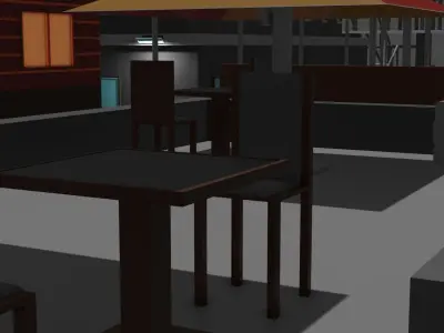 Lowpoly Industrial City Low-poly 3D model