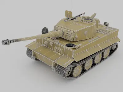 Tiger Ausf  E Heavy Tank Low-poly 3D model