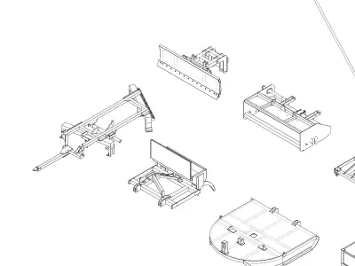 Pack of agricultural machinery models 3D model