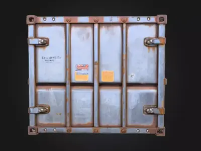 Rusty Storage Unit Low-poly 3D model