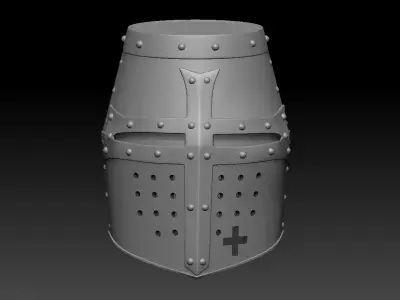 High-poly model knight helmet 3D model