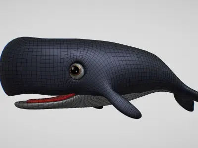 whale cartoon 3D model