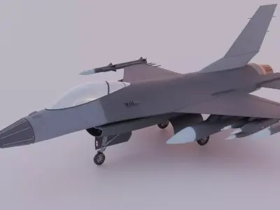 F-16 Fighting Falcon Jet - Game Ready Low Poly 3D Model  PBR  3D model