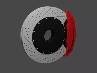 Car brake ventilated Free 3D model