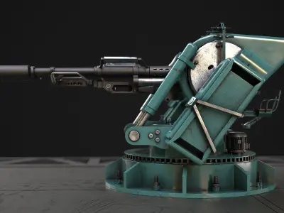 Slingshot futuristic machine gun Free low-poly 3D model