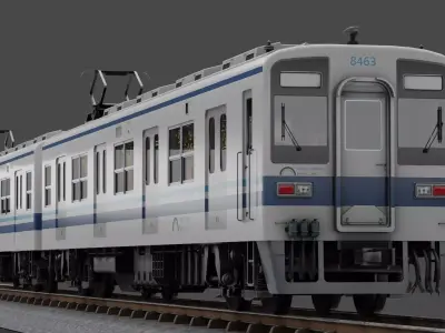 Tobu Railway Series 8000 Low-poly 3D model
