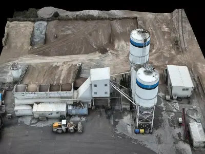 factory cement industrial storage drone photogrammetry 3D model