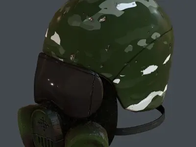 Gas mask helmet 3d model scifi Low-poly Low-poly 3D model Low-poly 3D model 27