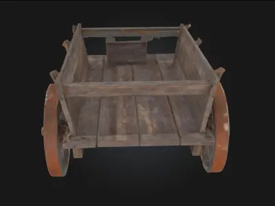 Wooden Pioneer Wagon  Trailblazer of the Frontier 3D model