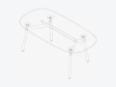 Desk - Timberline - Rounded - Rectangle Low-poly 3D model