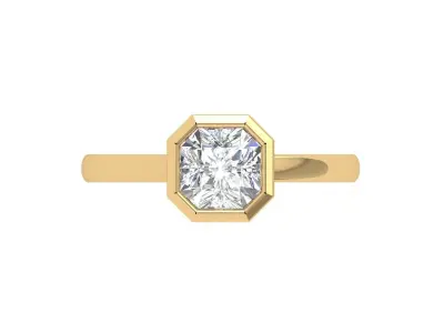 Asscher Solitair Ring 3D print model purchase